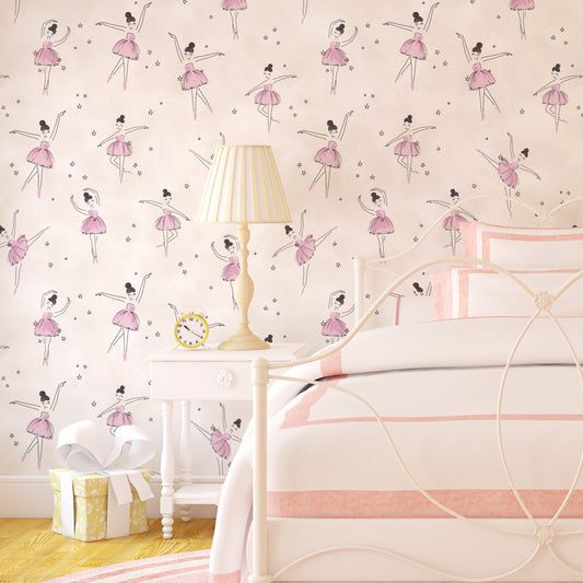 Pink Ballerinas Kids Wallpaper