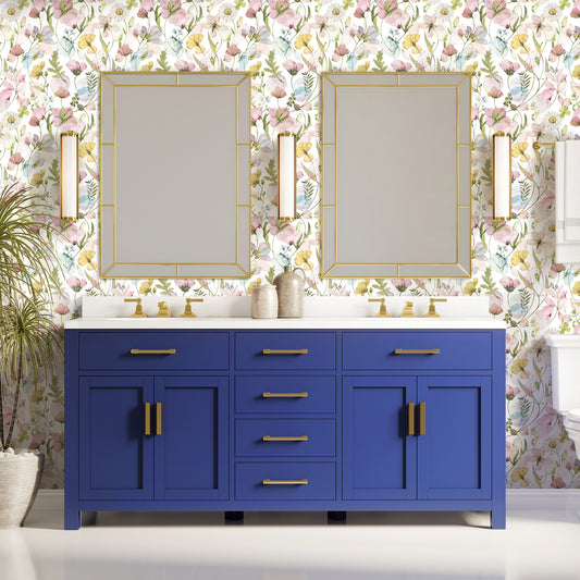 Botanical White Floral Wallpaper