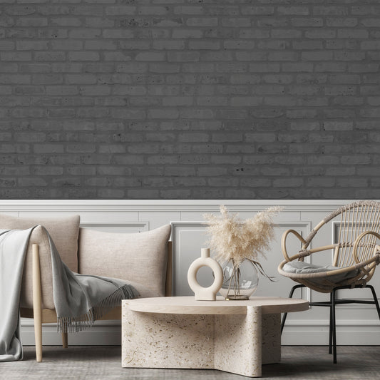 Chicago Brick Dark Gray Wallpaper