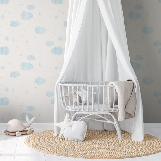 Clouds Blue Kids Wallpaper