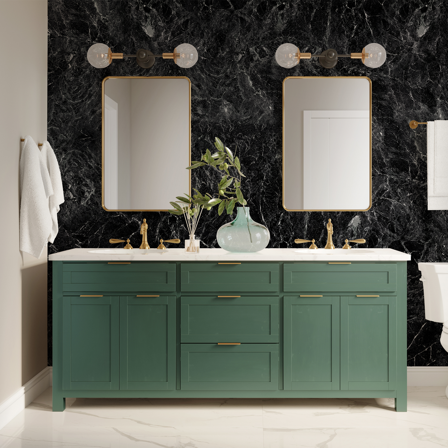 Empress Black Natural Stone Wallpaper