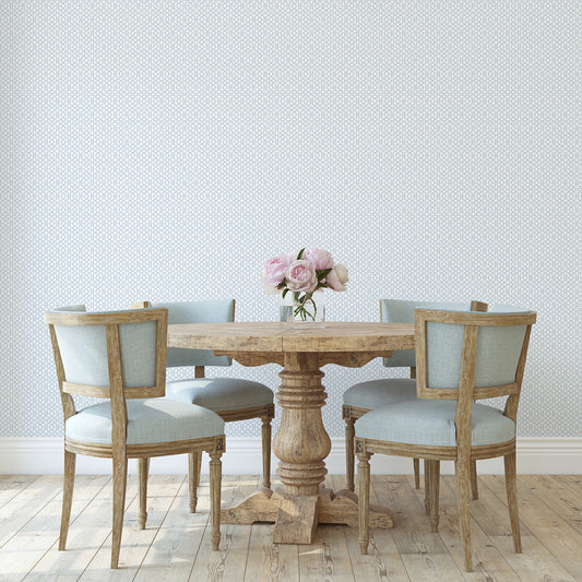 Lattice Blue Geometric Wallpaper