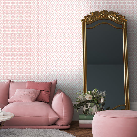 Lattice Pink Geometric Wallpaper