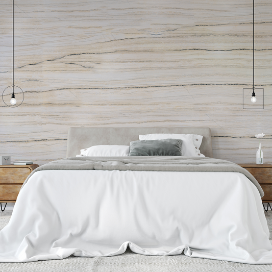 Macaubas White Natural Stone Wallpaper