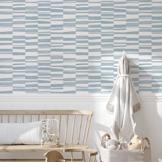 Stripe Splice Blue Geometric Wallpaper