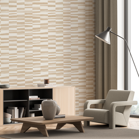 Stripe Splice Nude Geometric Wallpaper