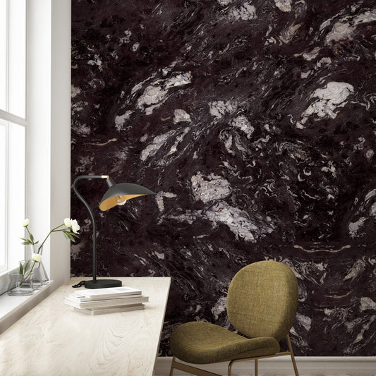 Titanium Black Natural Stone Wallpaper