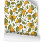 White Apricots Floral Fruit Wallpaper