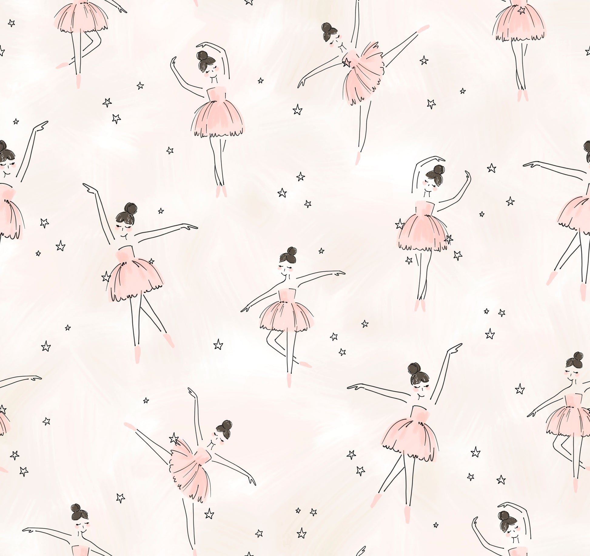 Peach Ballerinas Kids Wallpaper