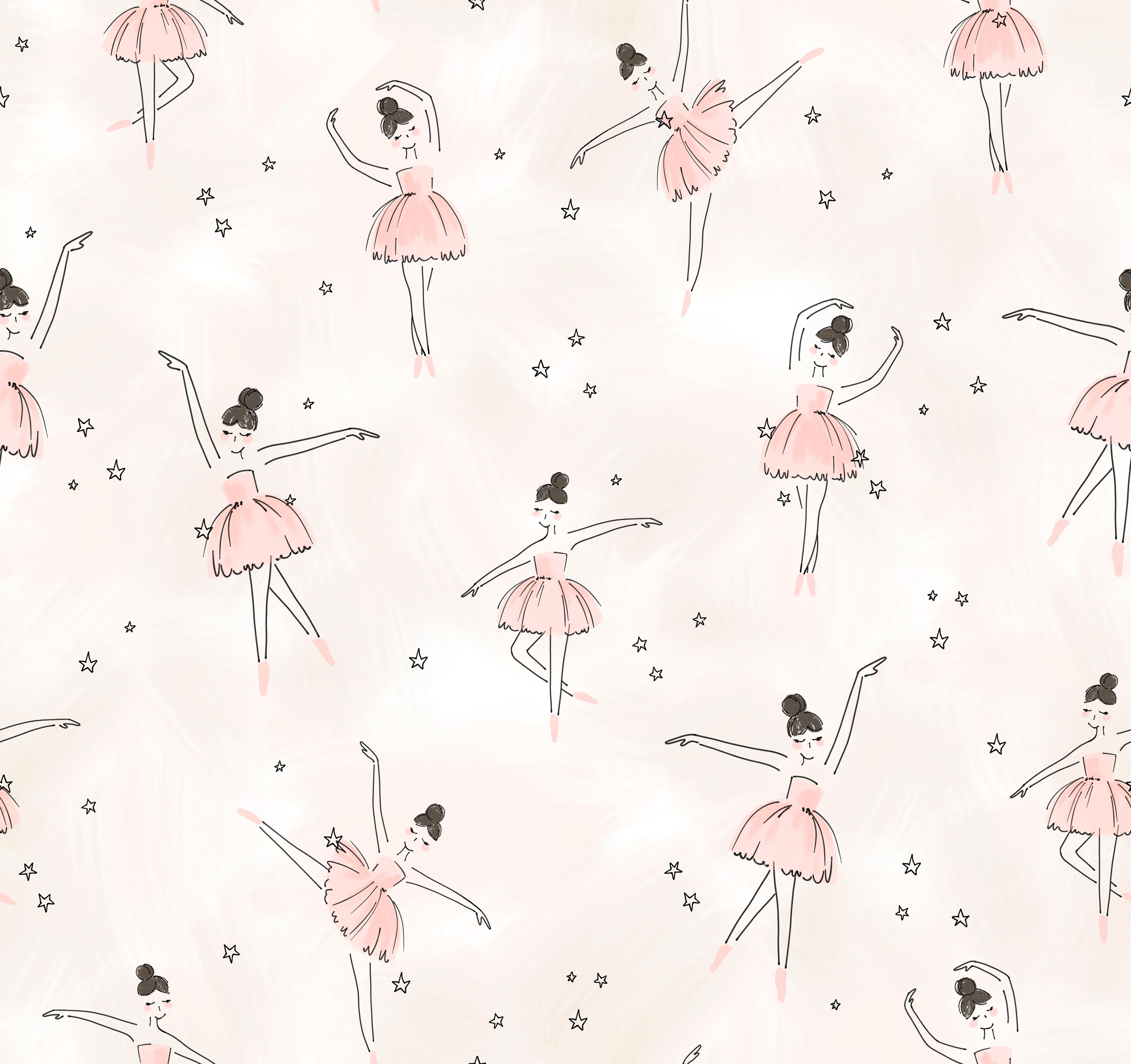 Ballerinas Peach Kids Traditional and Removable Wallpaper – PORTRAY DECOR