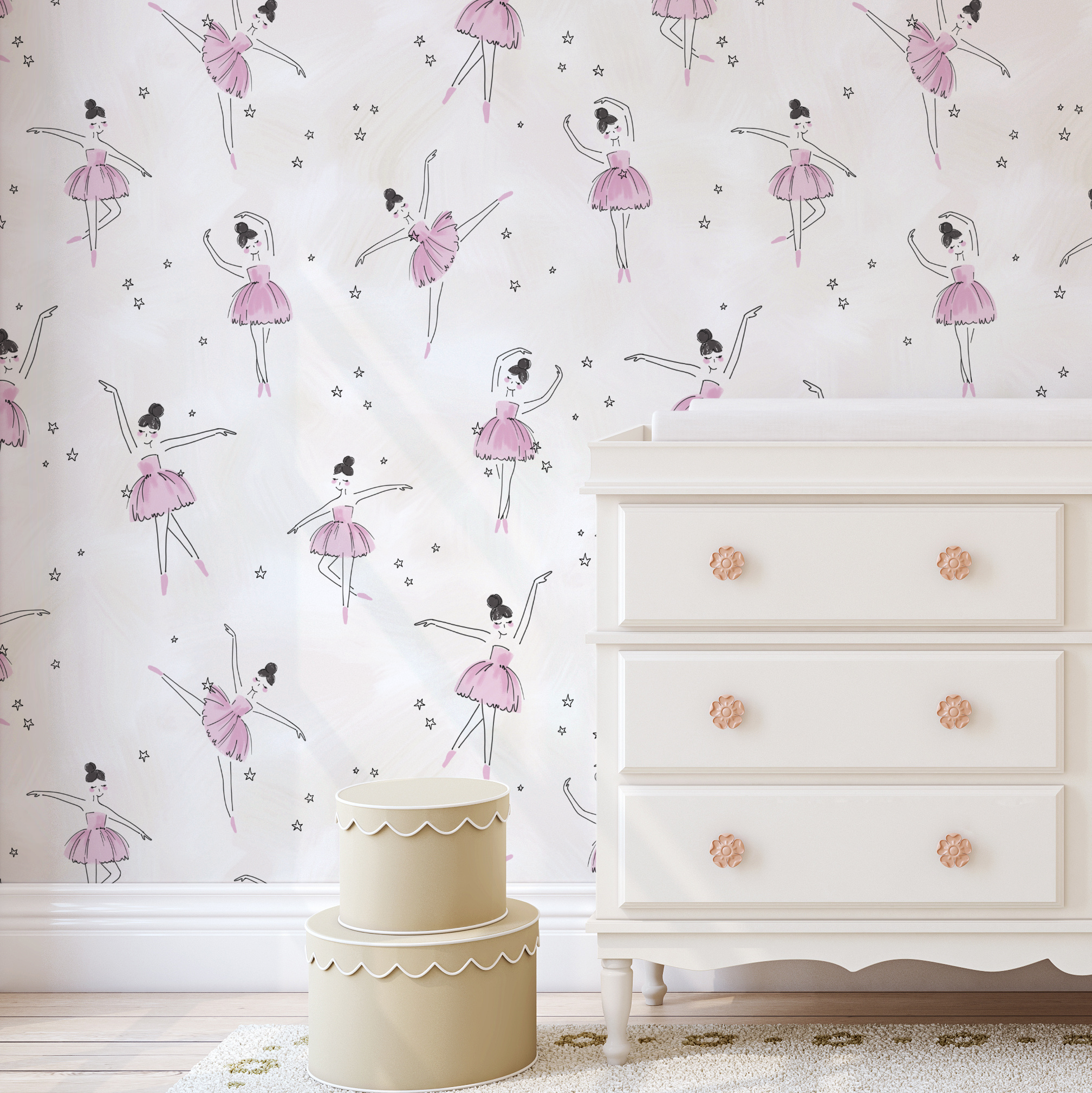 Pink Ballerinas Wallpaper Mural, Custom Sizes Available – Maughon's