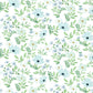 Branched Floral Blue Wallpaper