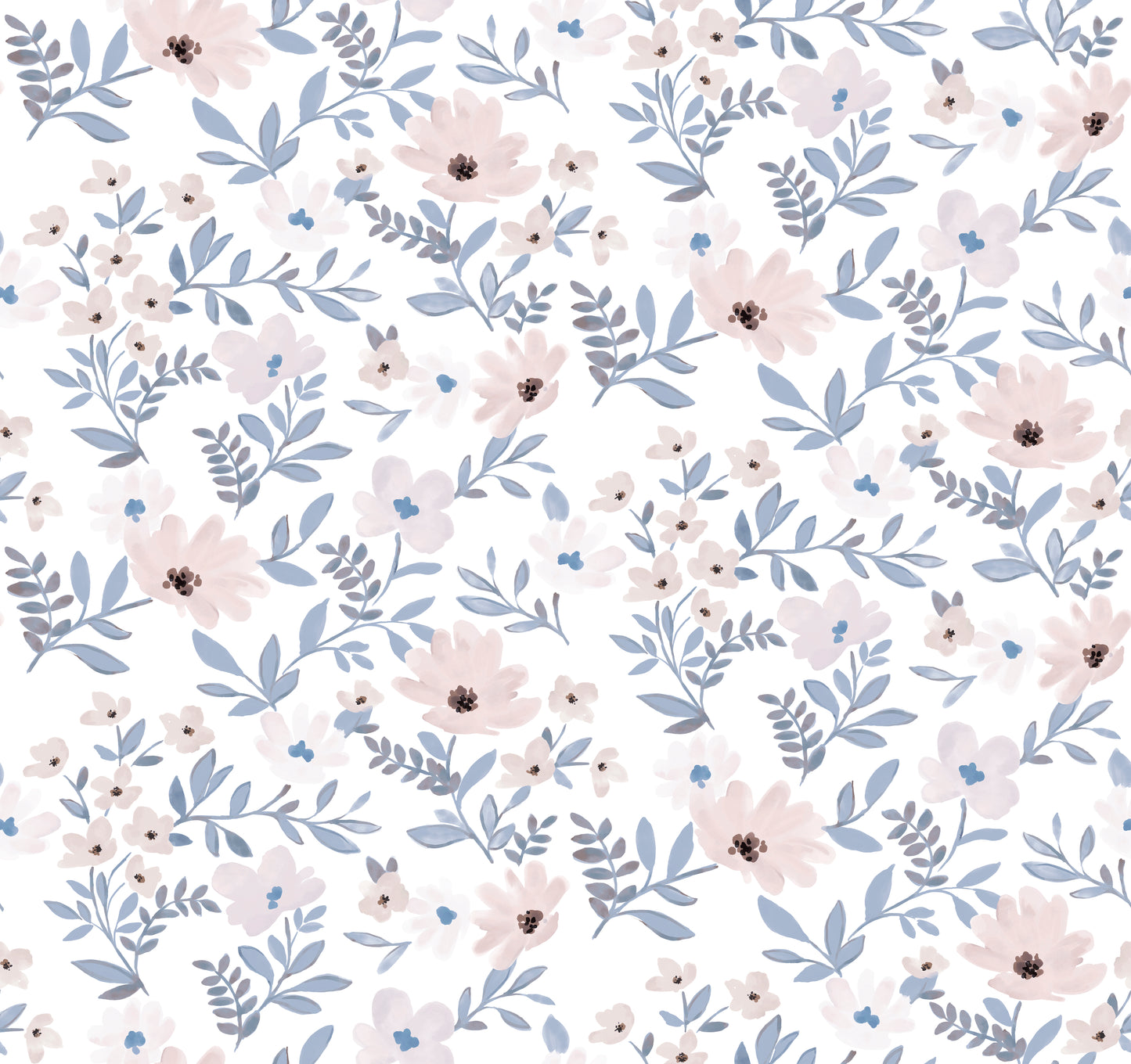 Branched Floral Pink Wallpaper
