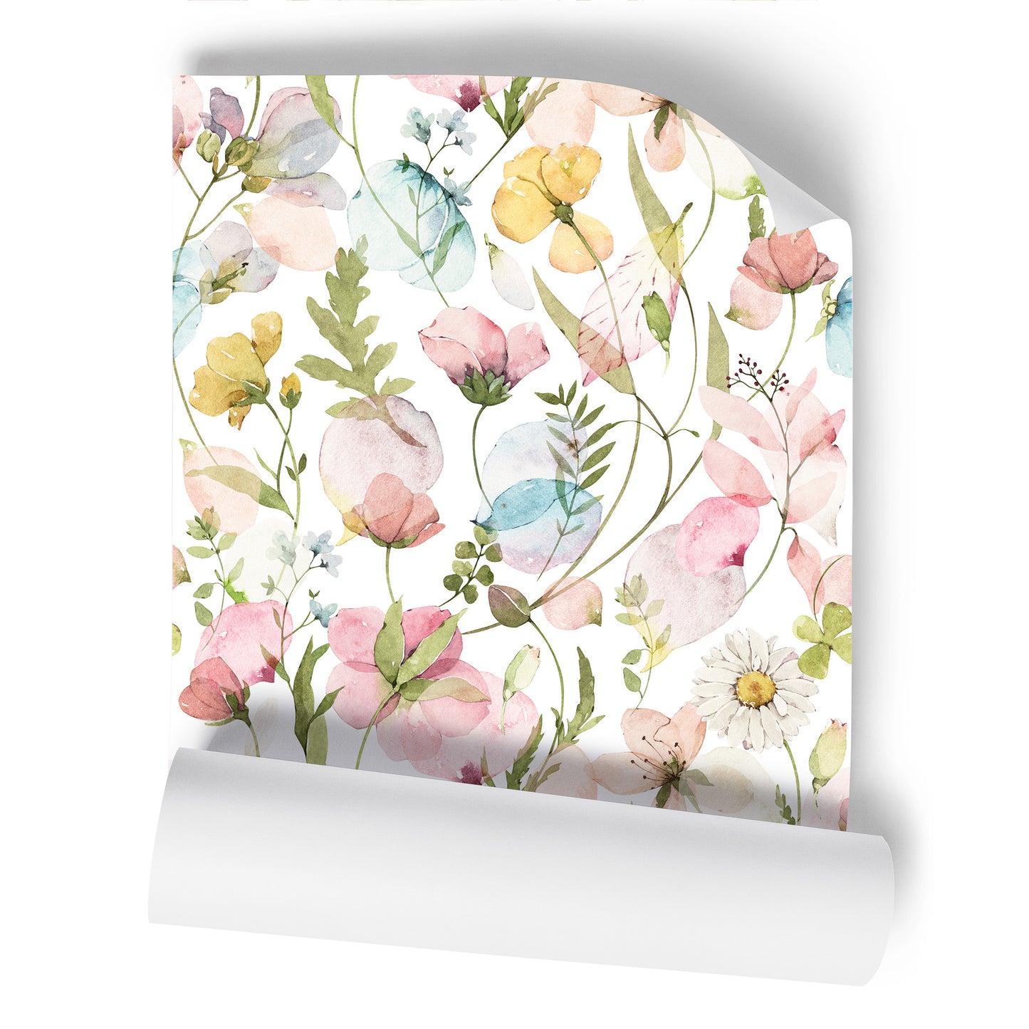 Botanical White Floral Wallpaper