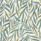 Golden Wattle Leaves Beige Floral Wallpaper