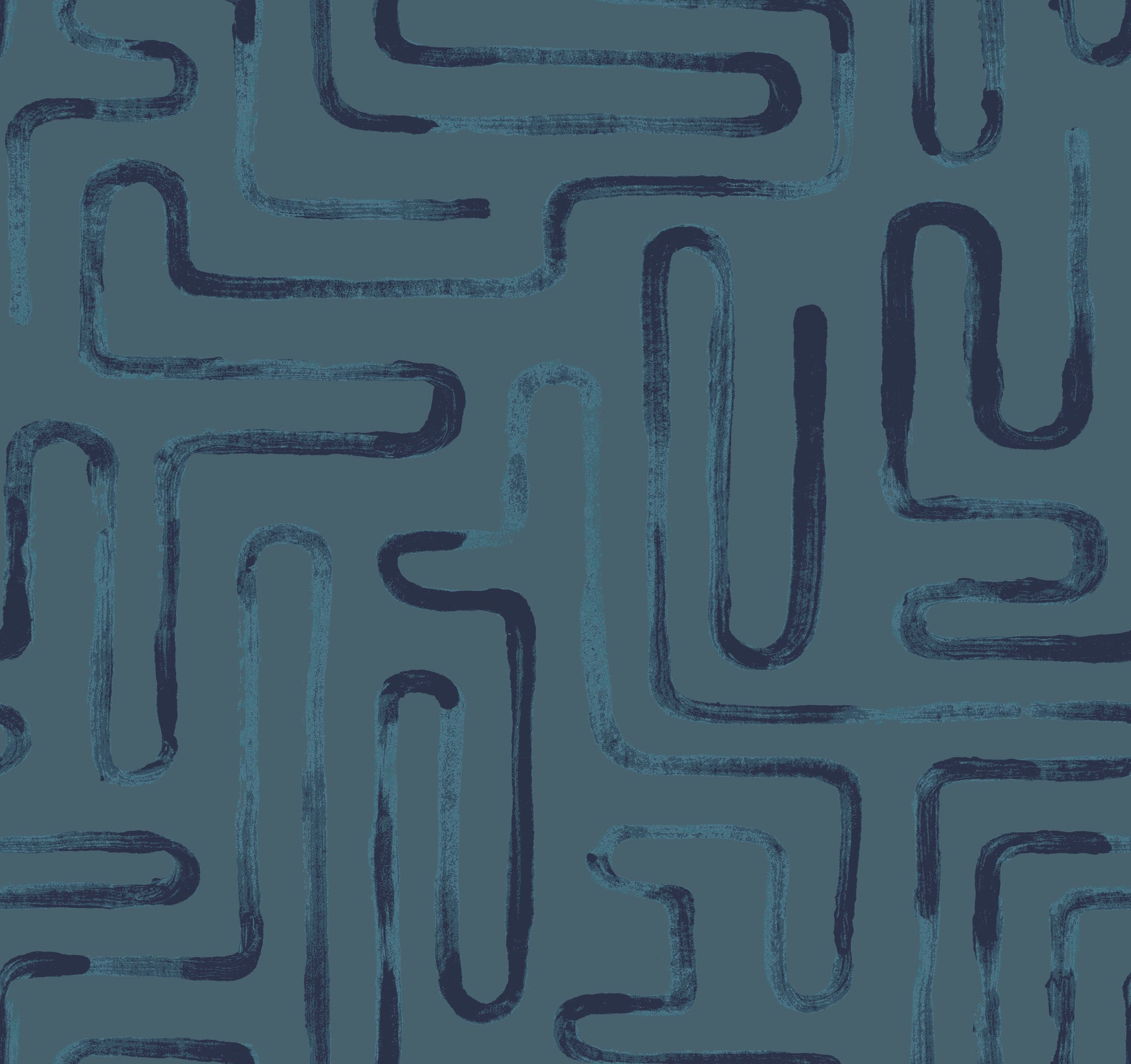Loops Teal Geometric Wallpaper