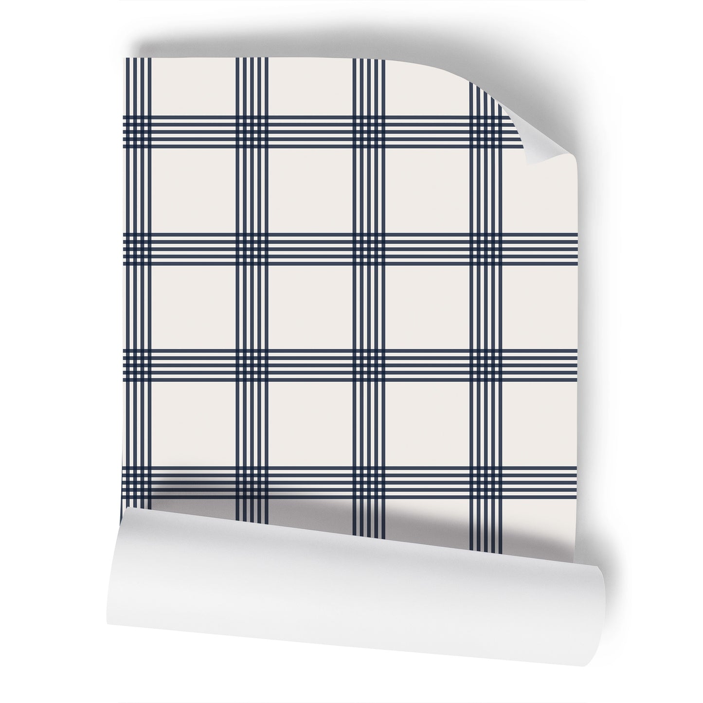 Plaid Stripes Navy Geometric Wallpaper