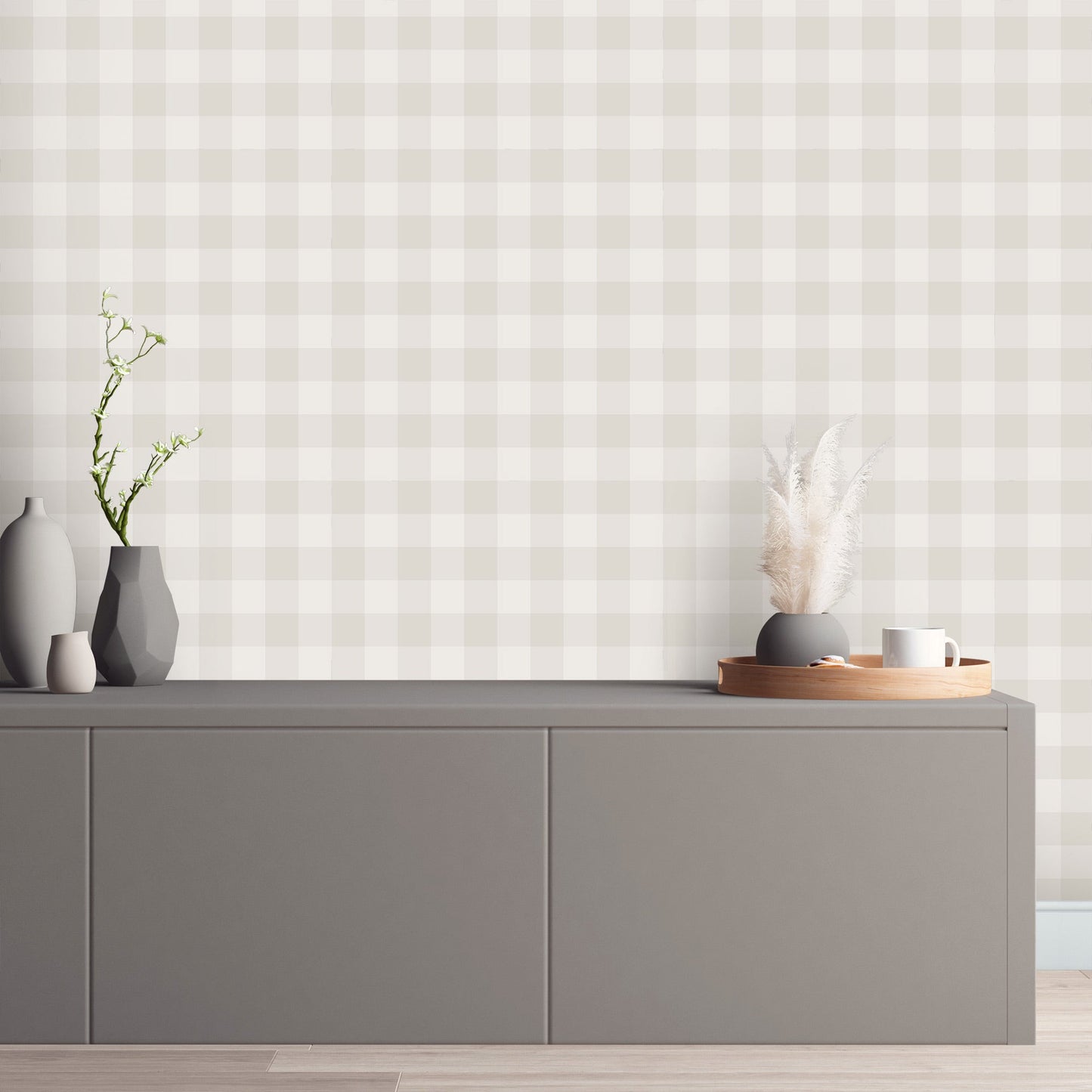 Plaid Square Gray Geometric Wallpaper