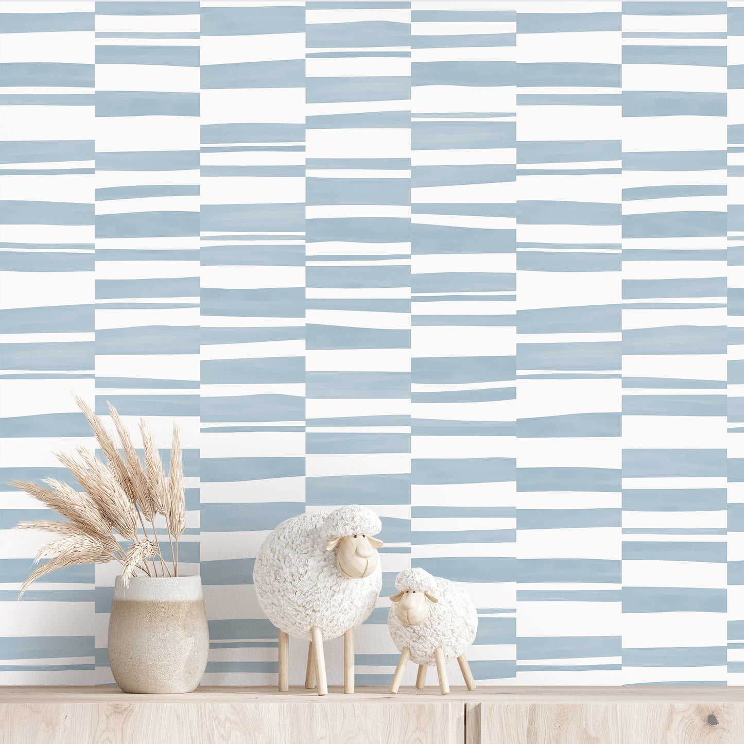 Stripe Splice Blue Geometric Wallpaper