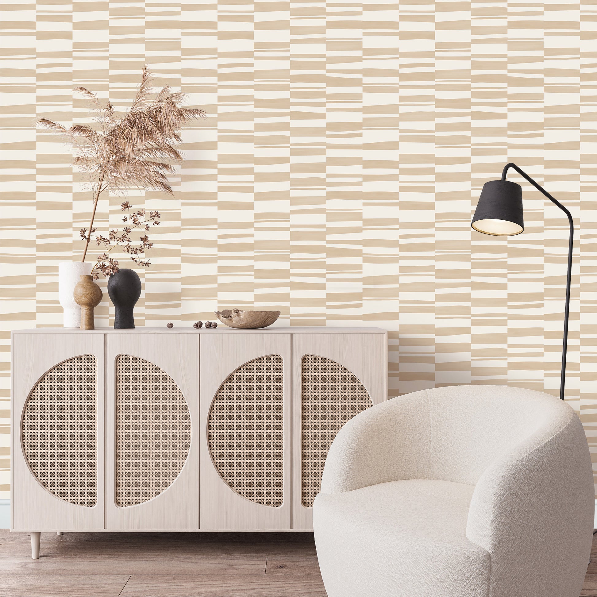 Stripe Splice Nude Geometric Wallpaper