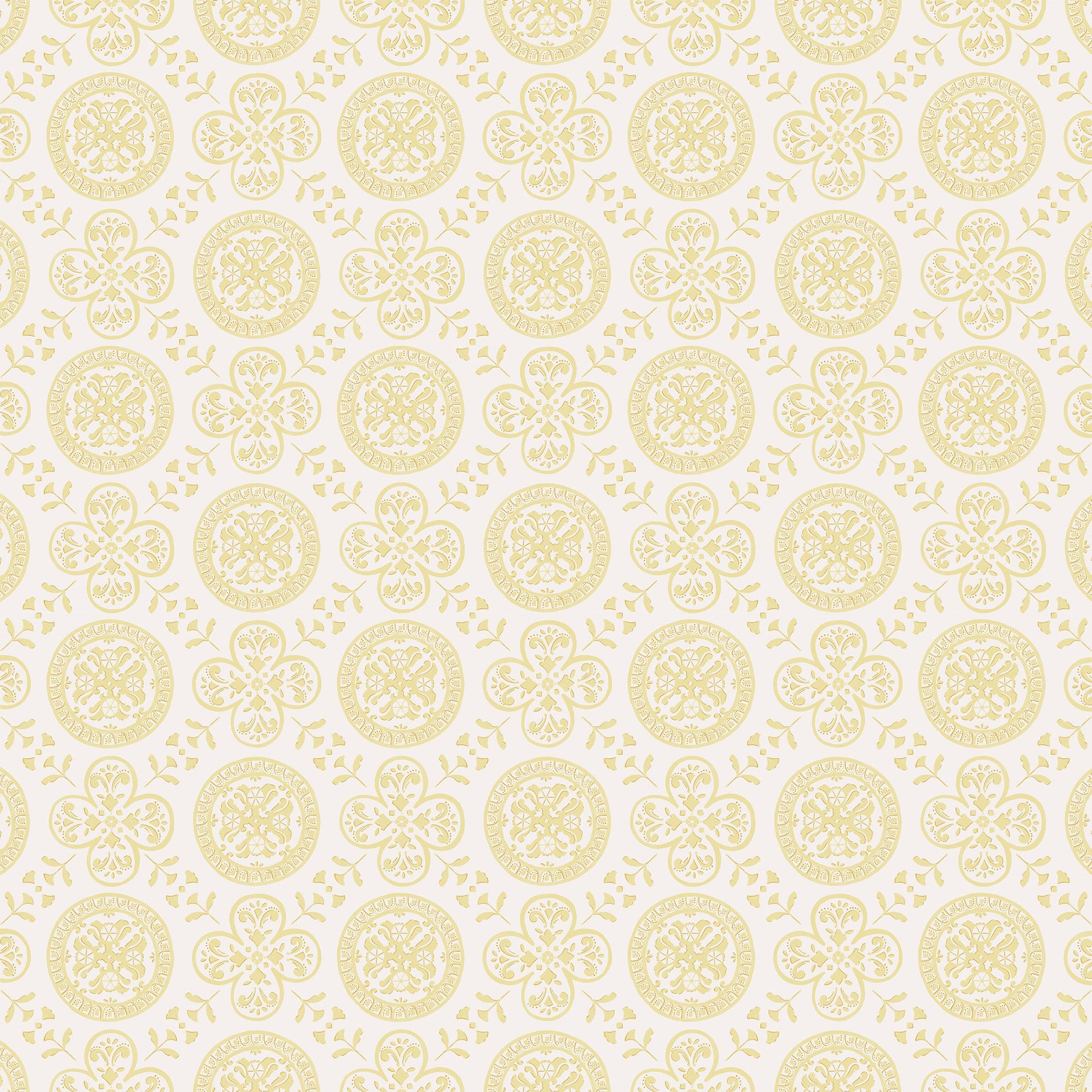 Spanish Tile Yellow Geometric Wallpaper