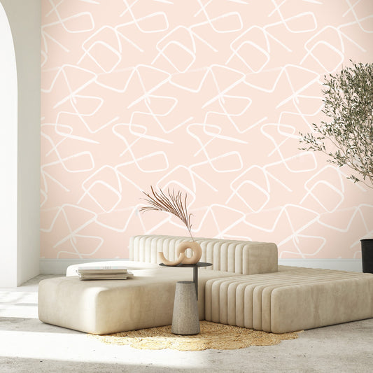 Zig Pink Geometric Wallpaper