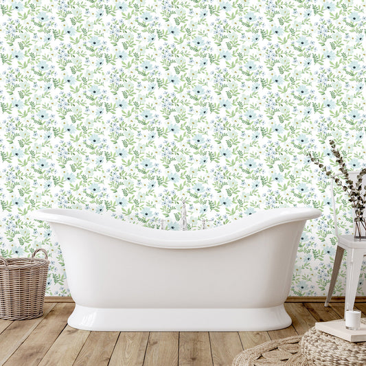 Branched Floral Blue Self-Adhesive Sample