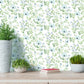 Branched Floral Blue Wallpaper