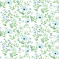 Branched Floral Blue Wallpaper
