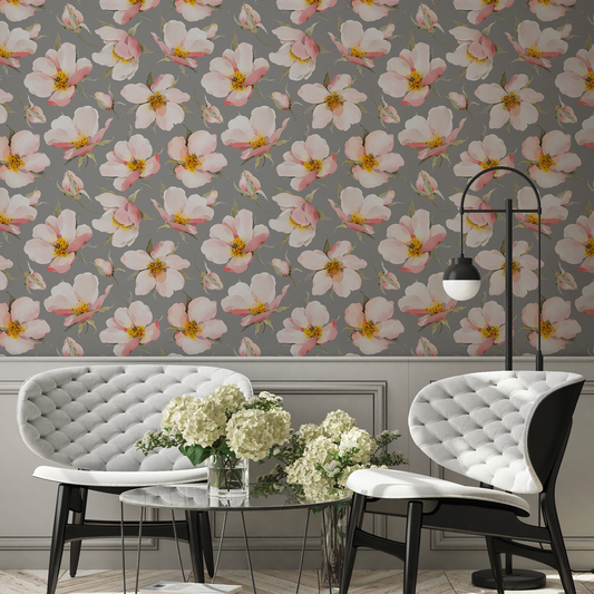 Blooms Light Gray Self-Adhesive Sample