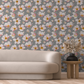 Blooms Light Gray Floral Wallpaper