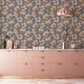 Blooms Light Gray Floral Wallpaper
