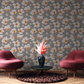 Blooms Light Gray Floral Wallpaper