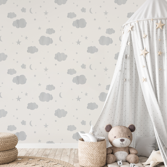 Clouds Gray Self-Adhesive Sample