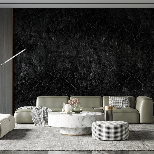 Empress Black Natural Stone Wallpaper