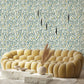 Golden Wattle Leaves Beige Floral Wallpaper