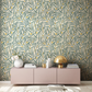 Golden Wattle Leaves Beige Floral Wallpaper