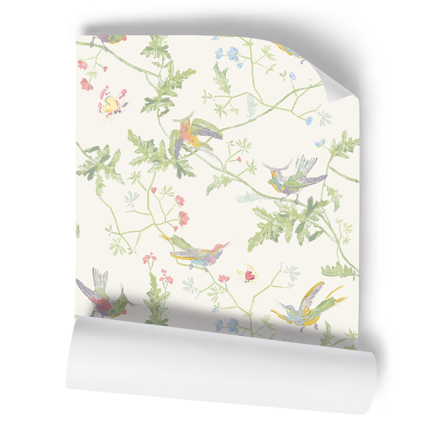 Hummingbird Floral Chinoiserie Wallpaper