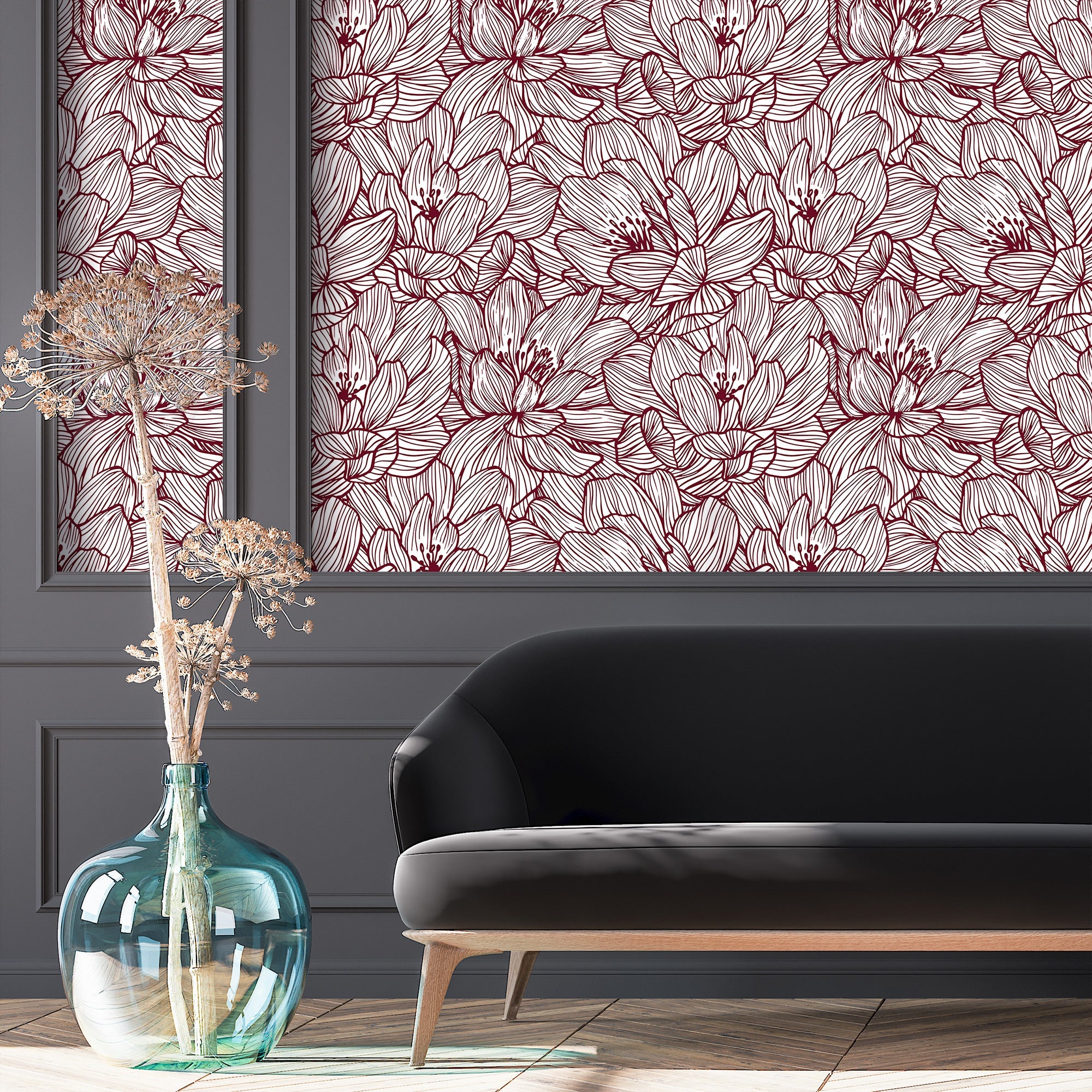 Rachel Zoe Burgundy Floral Willa Peel  Stick Wallpaper  Best Price and  Reviews  Zulily