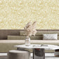 Lined Flowers Gold Floral Wallpaper