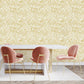 Lined Flowers Gold Floral Wallpaper