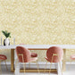 Lined Flowers Gold Floral Wallpaper