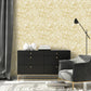Lined Flowers Gold Floral Wallpaper