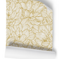 Lined Flowers Gold Floral Wallpaper