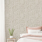 Loops Beige Geometric Wallpaper