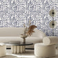 Loops Navy Geometric Wallpaper