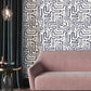 Loops Navy Geometric Wallpaper