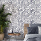 Loops Navy Geometric Wallpaper