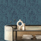 Loops Teal Geometric Wallpaper