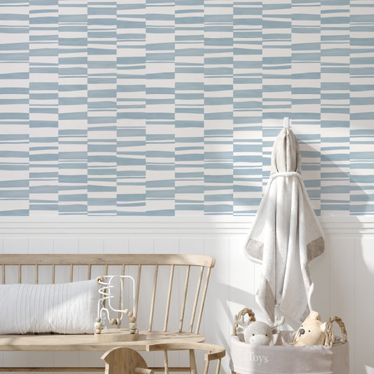 Stripe Splice Blue Traditional Sample